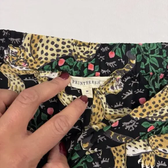 PrintFresh Medium Eco Satin Sweet Dreams Shorts Bagheera Ink Black PJ Shorts - Picture 3 of 8